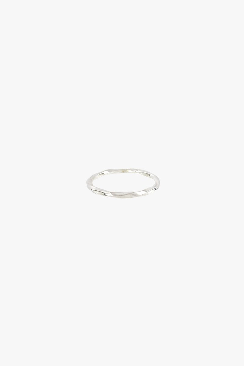 Hammered stacking ring silver-abc