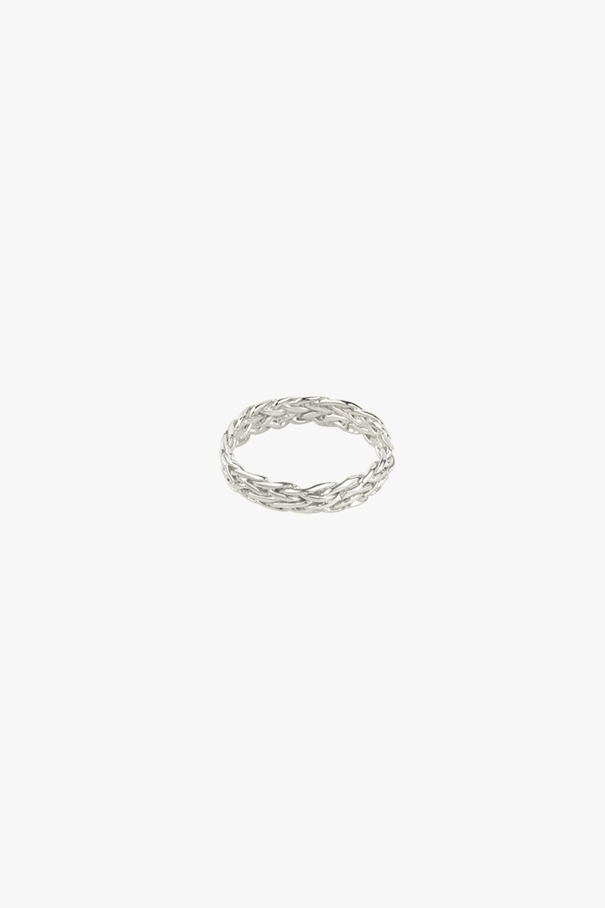 Five strand braided ring silver-abc