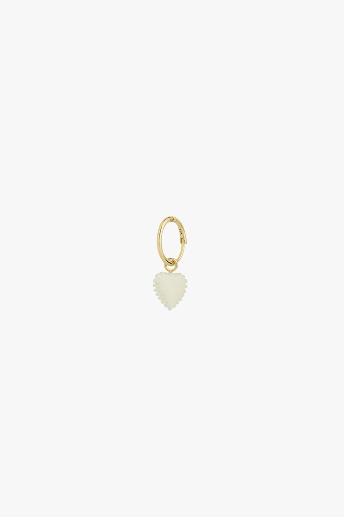 Ivory color heart earring gold plated-abc