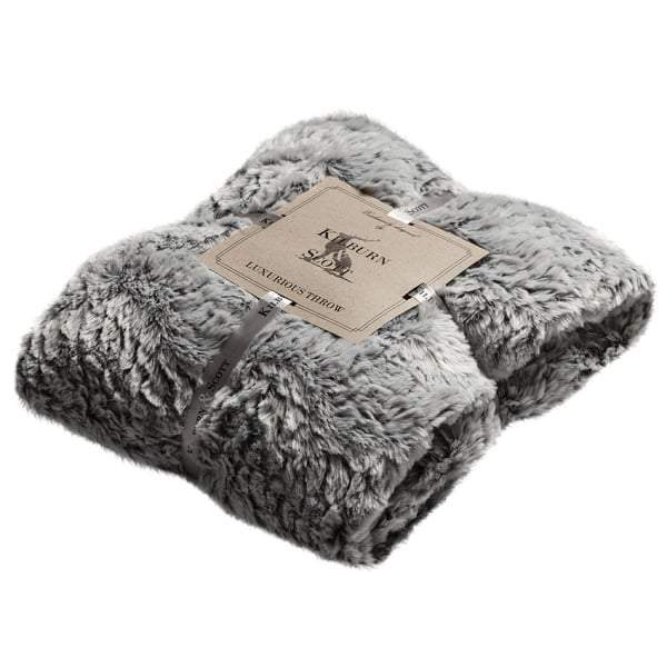 Silver Grey Two Tone Faux Fur Throw 1520x1770mm-Throws-Kilburn & Scott-Default Title---abc