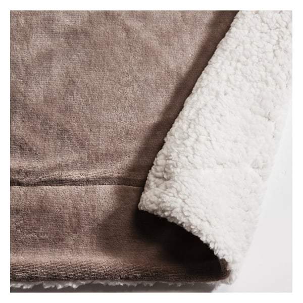 Sherpa Flannel Throw Taupe 1520x1770mm-Throws-Kilburn & Scott-Default Title---abc