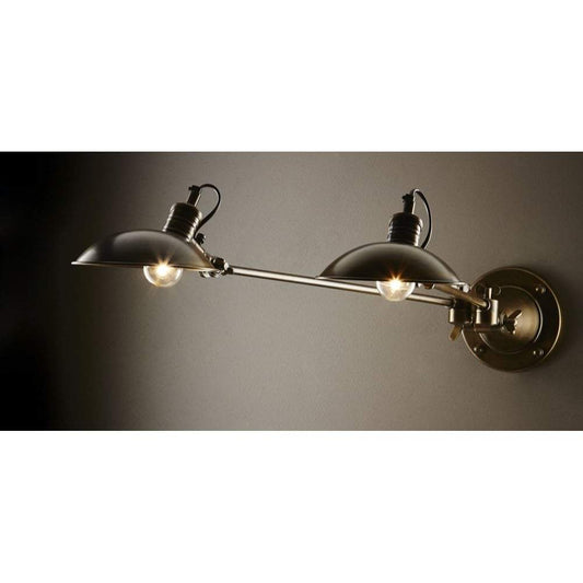 Remington Double Arm Wall Light Brass-Wall Lamps-Emac & Lawton-Default Title---abc