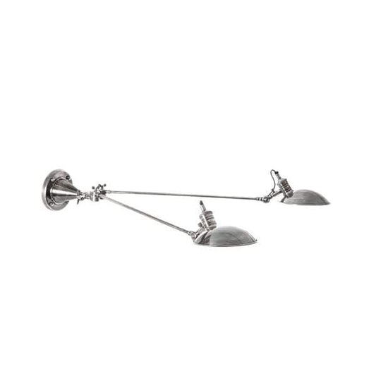 Remington Double Arm Wall Light Silver-Wall Lamps-Emac & Lawton-Default Title---abc