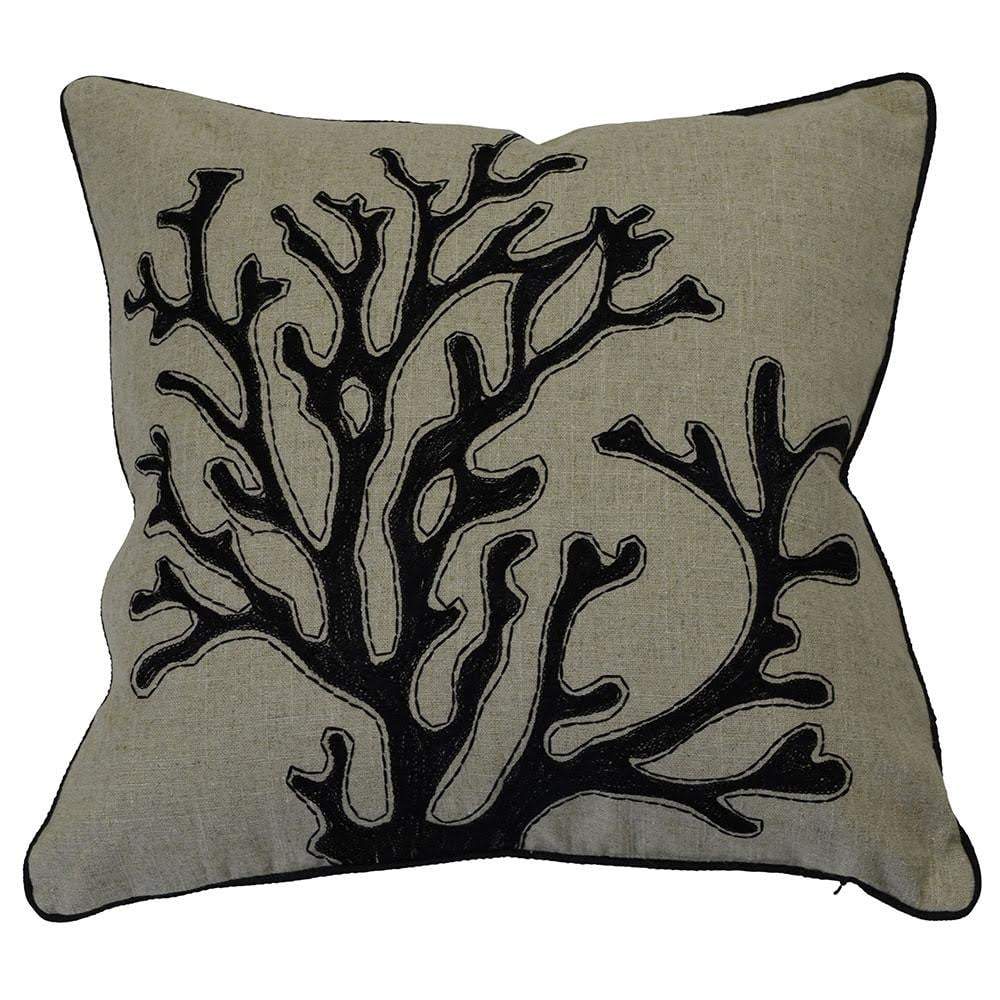 Coral Black Cushion Cover-abc