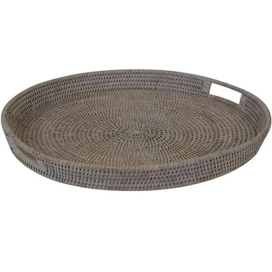 Verandah Natural Rattan Tray Round Large-Trays-Theo and Joe-Default Title---abc