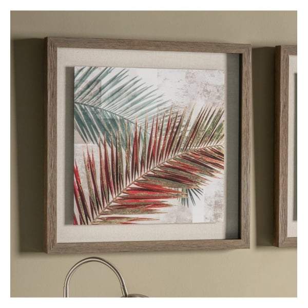 Red Palm Leaves I Framed Art W545 x D45 x H545mm-Wall Art-Bodhi-Default Title---abc