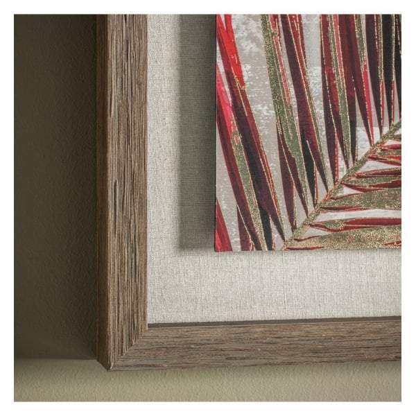 Red Palm Leaves I Framed Art W545 x D45 x H545mm-Wall Art-Bodhi-Default Title---abc