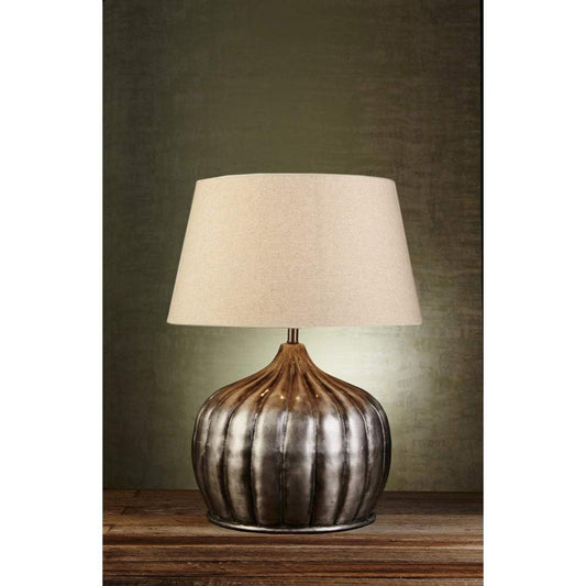 Pumpkin Table Lamp Base in Silver-Table Lamps-Emac & Lawton-Default Title---abc