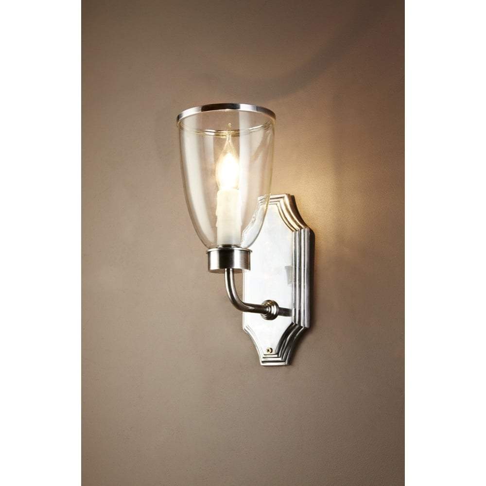 Westbrook Sconce Silver W/Glass Shade-Wall Lamps-Emac & Lawton-Default Title---abc