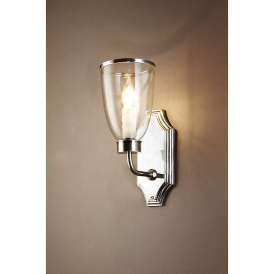 Westbrook Sconce Silver W/Glass Shade-Wall Lamps-Emac & Lawton-Default Title---abc