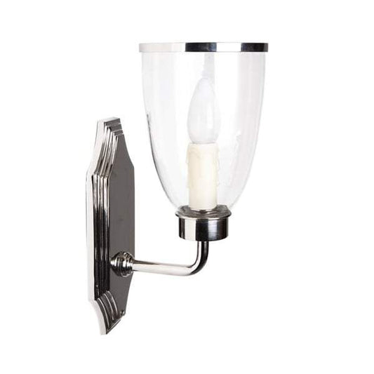 Westbrook Sconce Nickel W/Glass Shade-Wall Lamps-Emac & Lawton-Default Title---abc