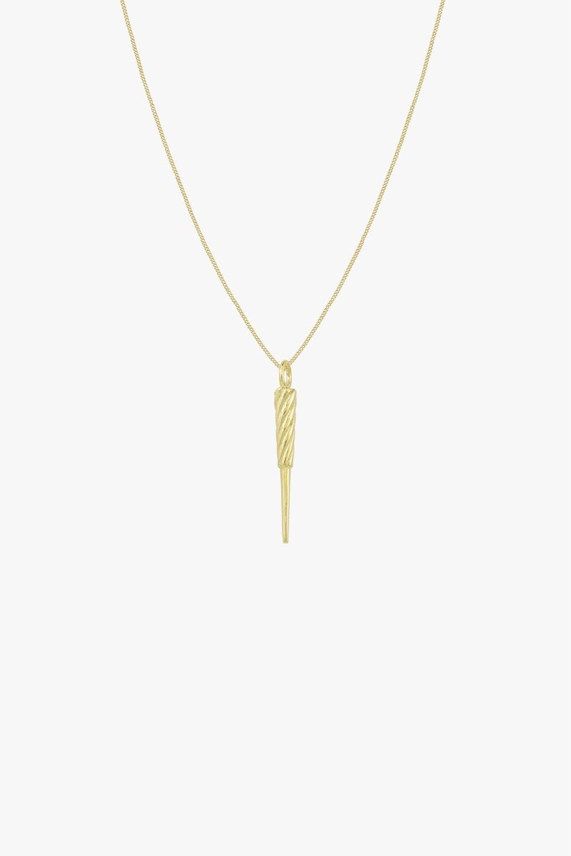 Ice pick pendant gold plated-abc