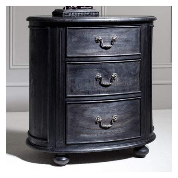 Safari Oval Bedside Chest Charcoal-Bedside Tables-Frank Hudson-Default Title---abc