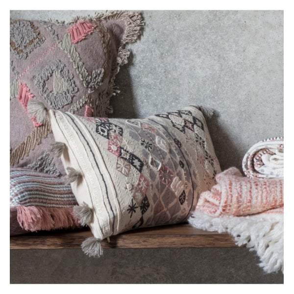 Nila Embroidered Cushion W500 x H300mm-abc