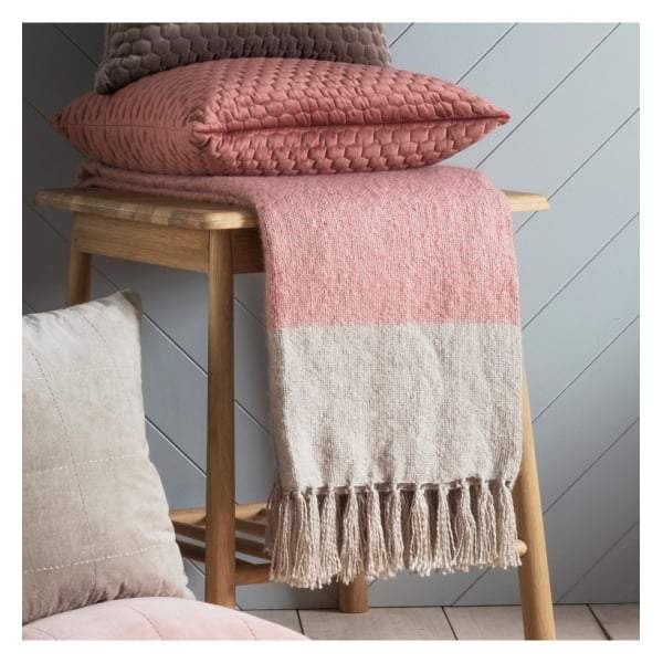 Tonal Mohair Throw Blush & Silver W1300 x H1800mm-Throws-Bodhi-Default Title---abc