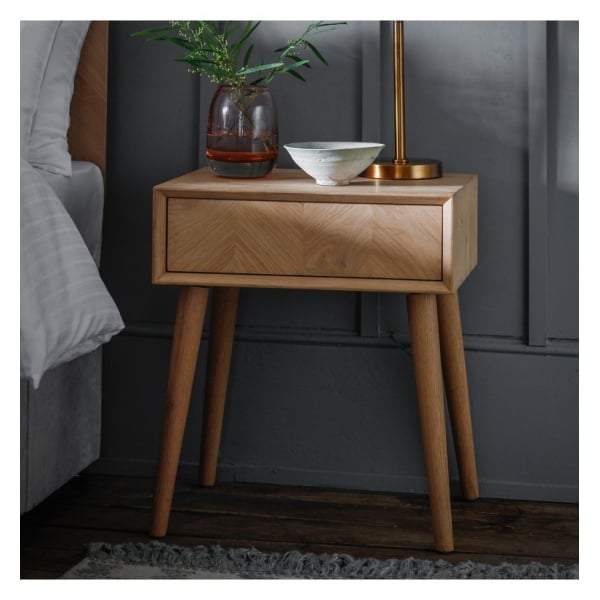 Madina 1 Drawer Side Table W500 x D450 x H600mm-abc