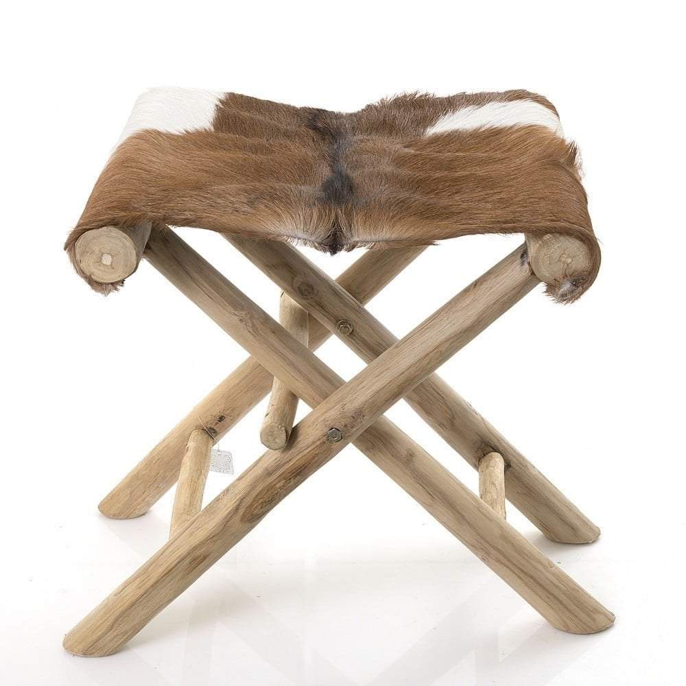 Goat Skin Folding Stool-abc