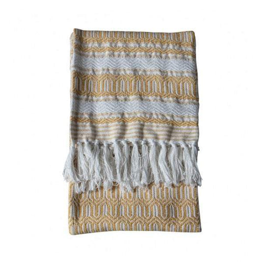 Elmer Cotton Slub Throw Ochre-abc