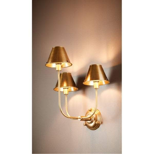 Trilogy 3 arms wall lamp w/shd in brass-Wall Lamps-Emac & Lawton-Default Title---abc