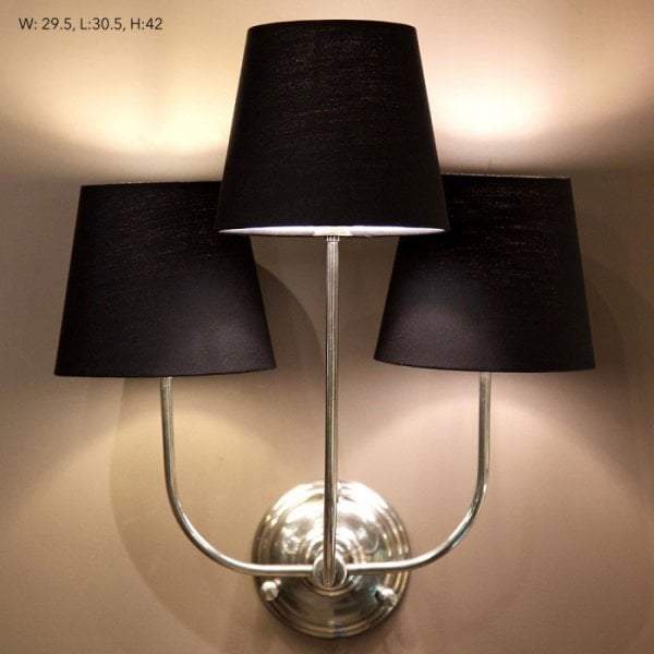 Trilogy 3 arms wall lamp base in silve-Wall Lamps-Emac & Lawton-Default Title---abc