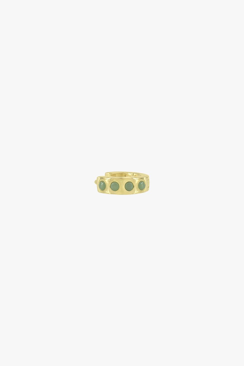 Ocean green huggie gold plated-abc