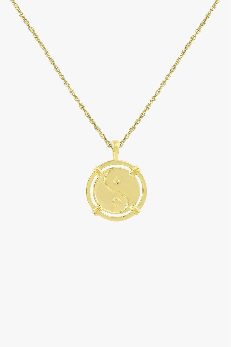 Yin yang coin pendant gold plated-Pendant-wildthings_collectables-Pendant-Gold Plated--abc