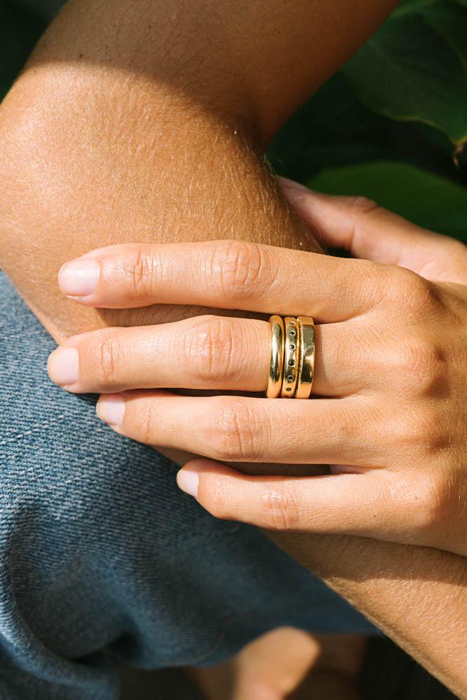 Pebble ring 14k solid gold-Ring-Wildthings_collectables-1 (16.5mm / US 6)-Solid Gold--abc