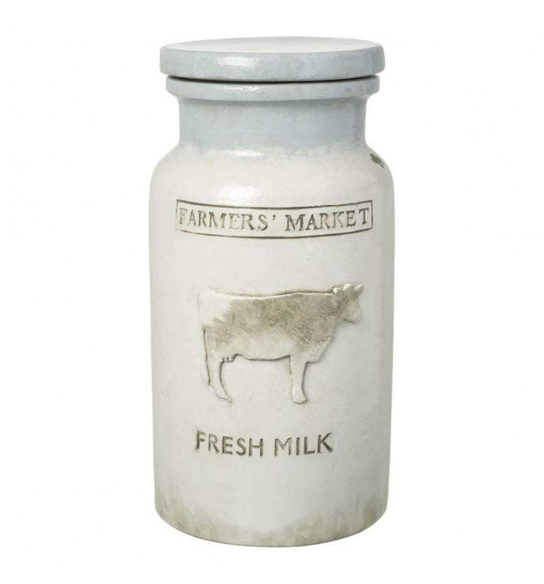 Milk Jar with Lid Cream & Blue-abc