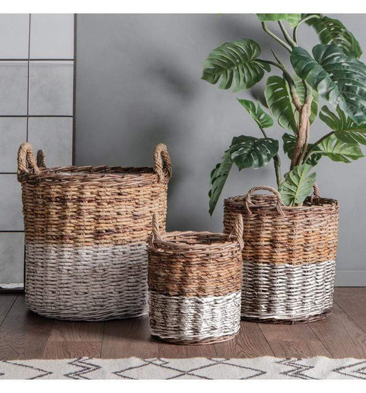 Ramon Baskets White and Natural (Set of 3)-Storage-Parlane-Default Title---abc