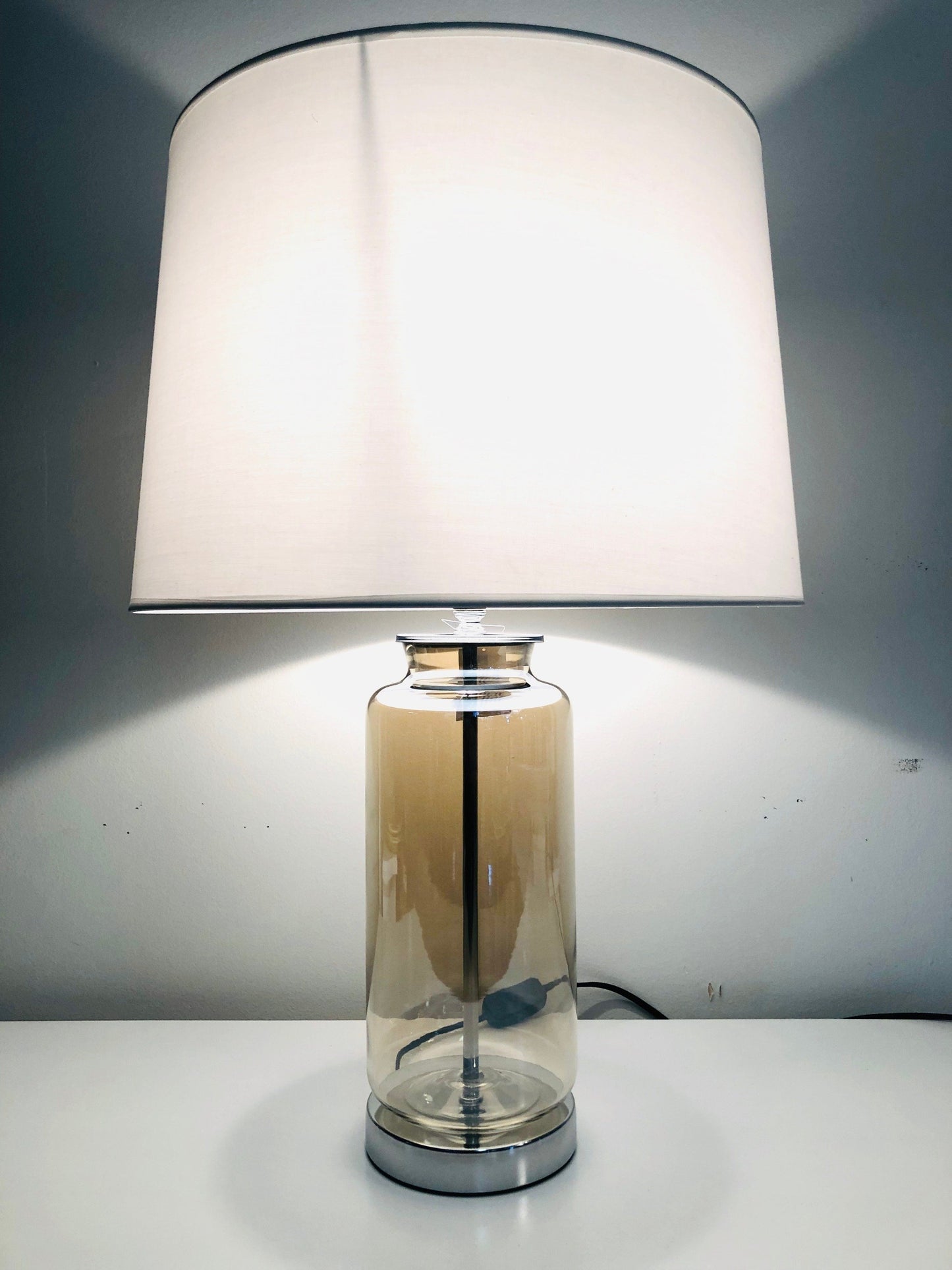 Tinted Tawny Glass Table Lamp-Lighting-Liberty Homeware-Default Title---abc