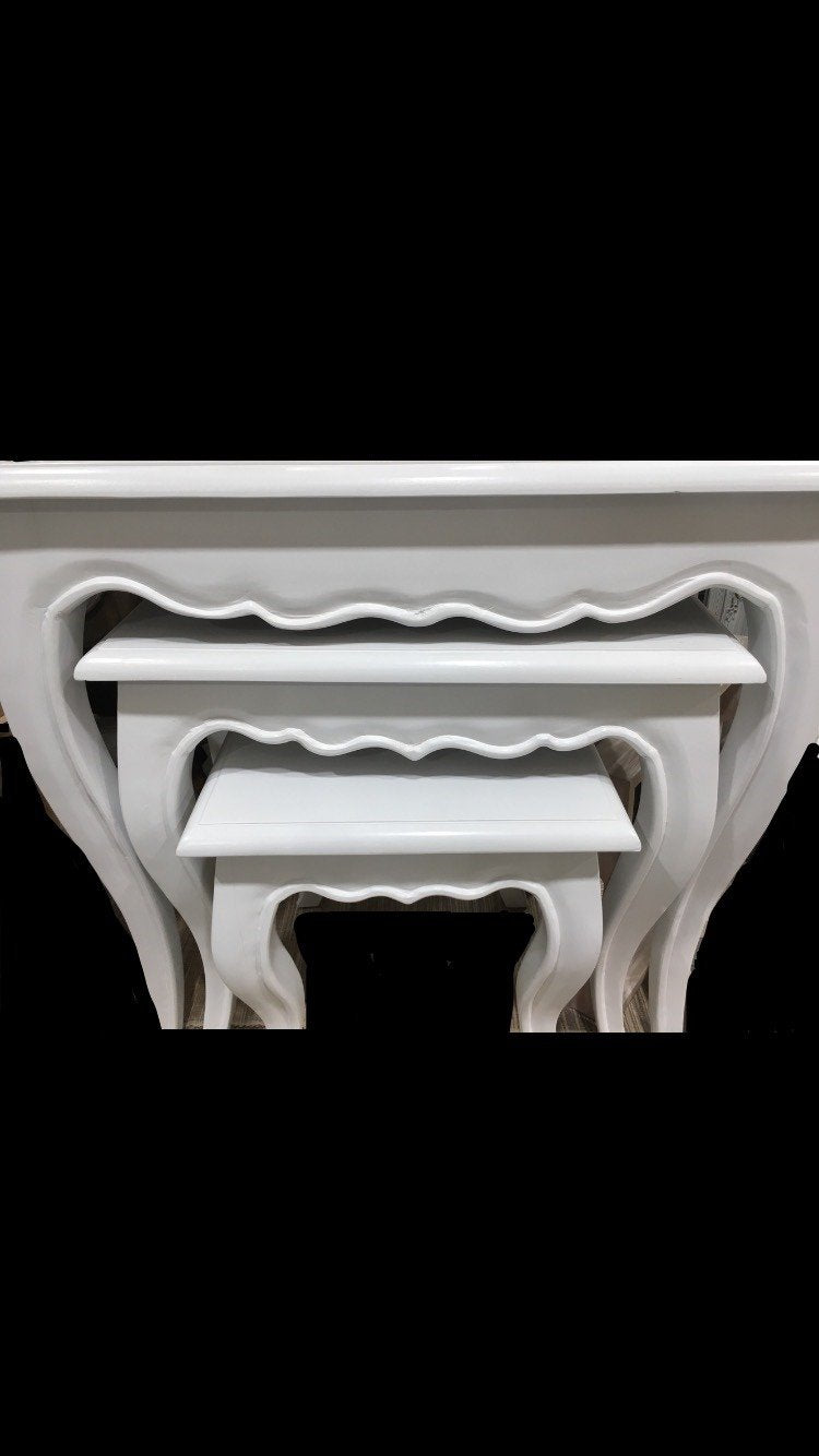 White Plain Nest Of Tables-Living-Liberty Homeware-Default Title---abc