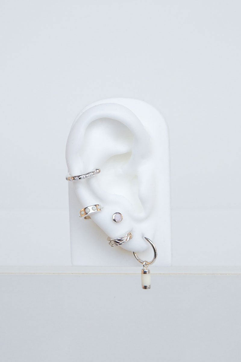 Moon color stud silver-abc
