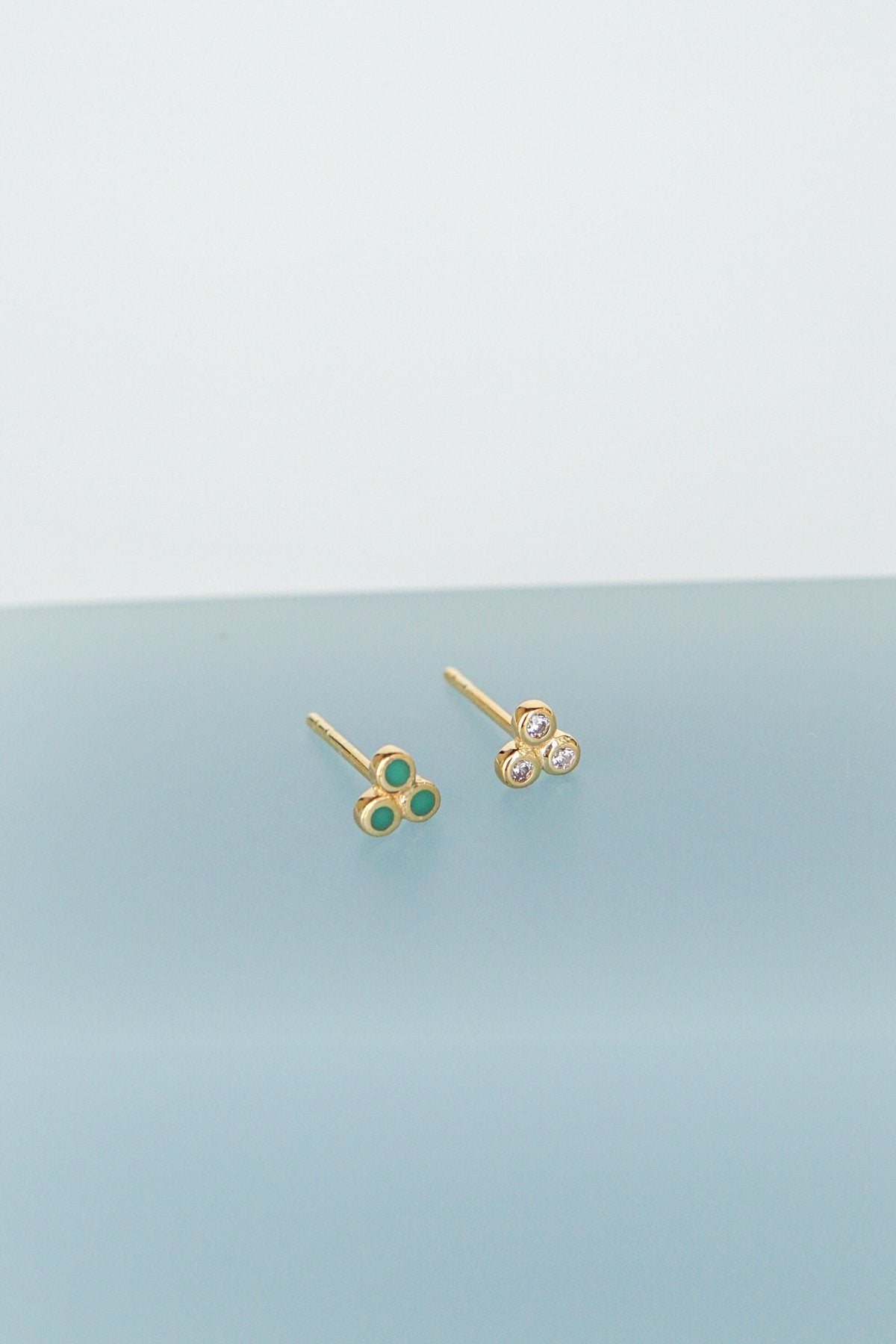 Multi shine stud gold plated-abc