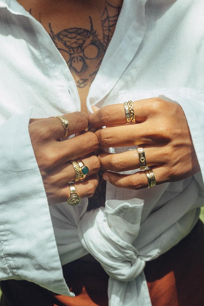 Jungle ring 14k solid gold-abc