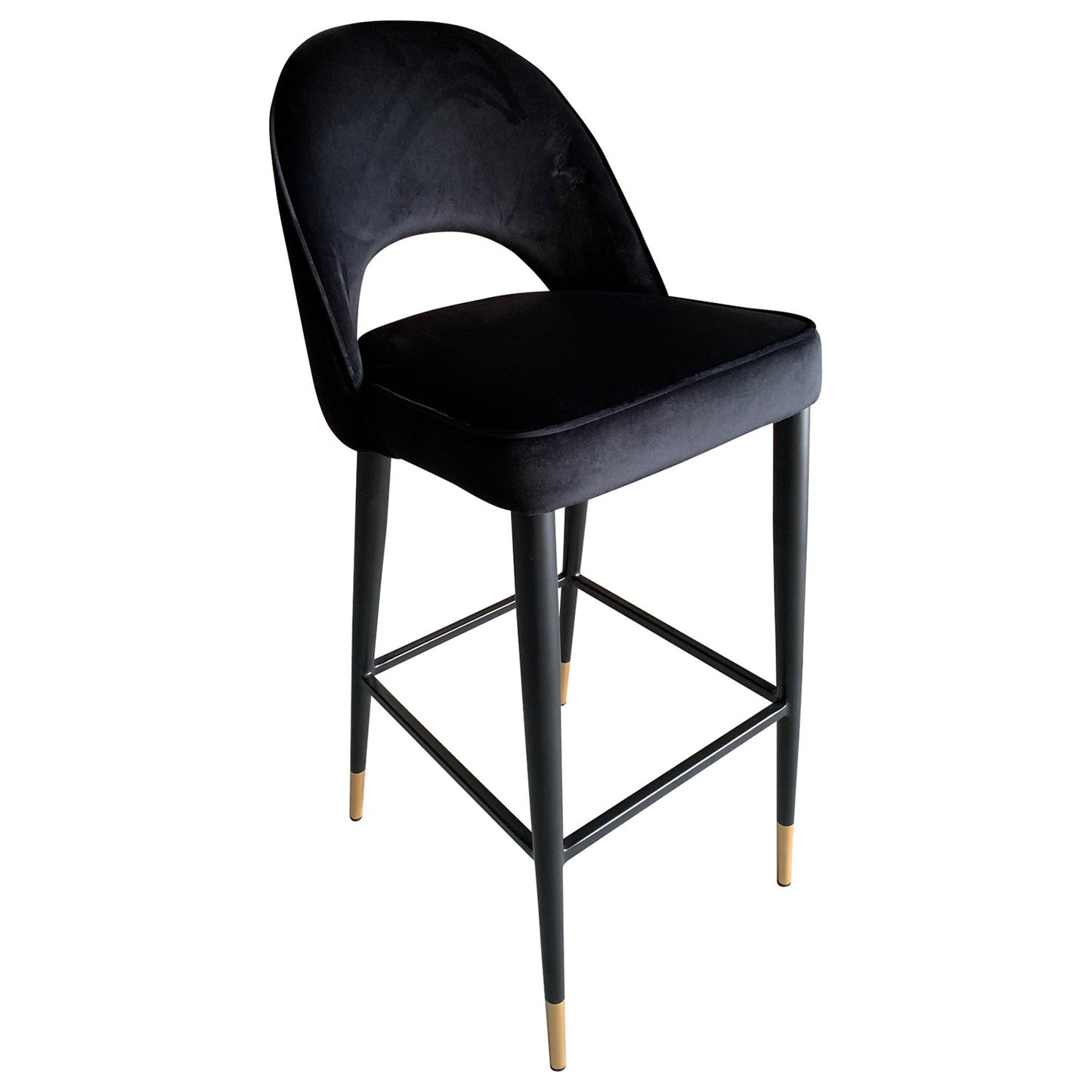 Bourdain Bar Chair Black Velvet-abc