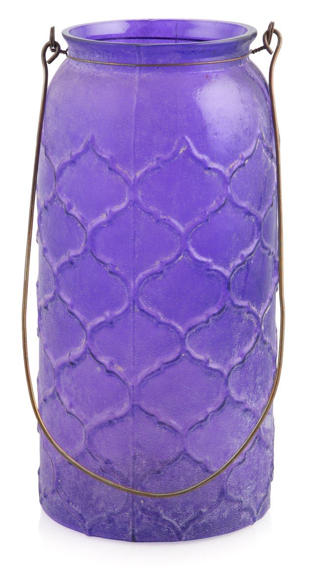 Morroccan Frosted Glass Lantern with Iron Handle Large-abc