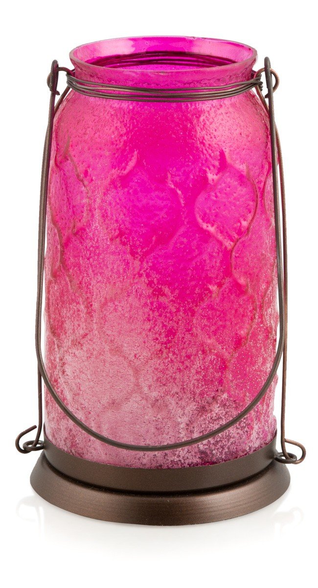 Morroccan Frosted Glass Lantern with Iron Handle Small-abc