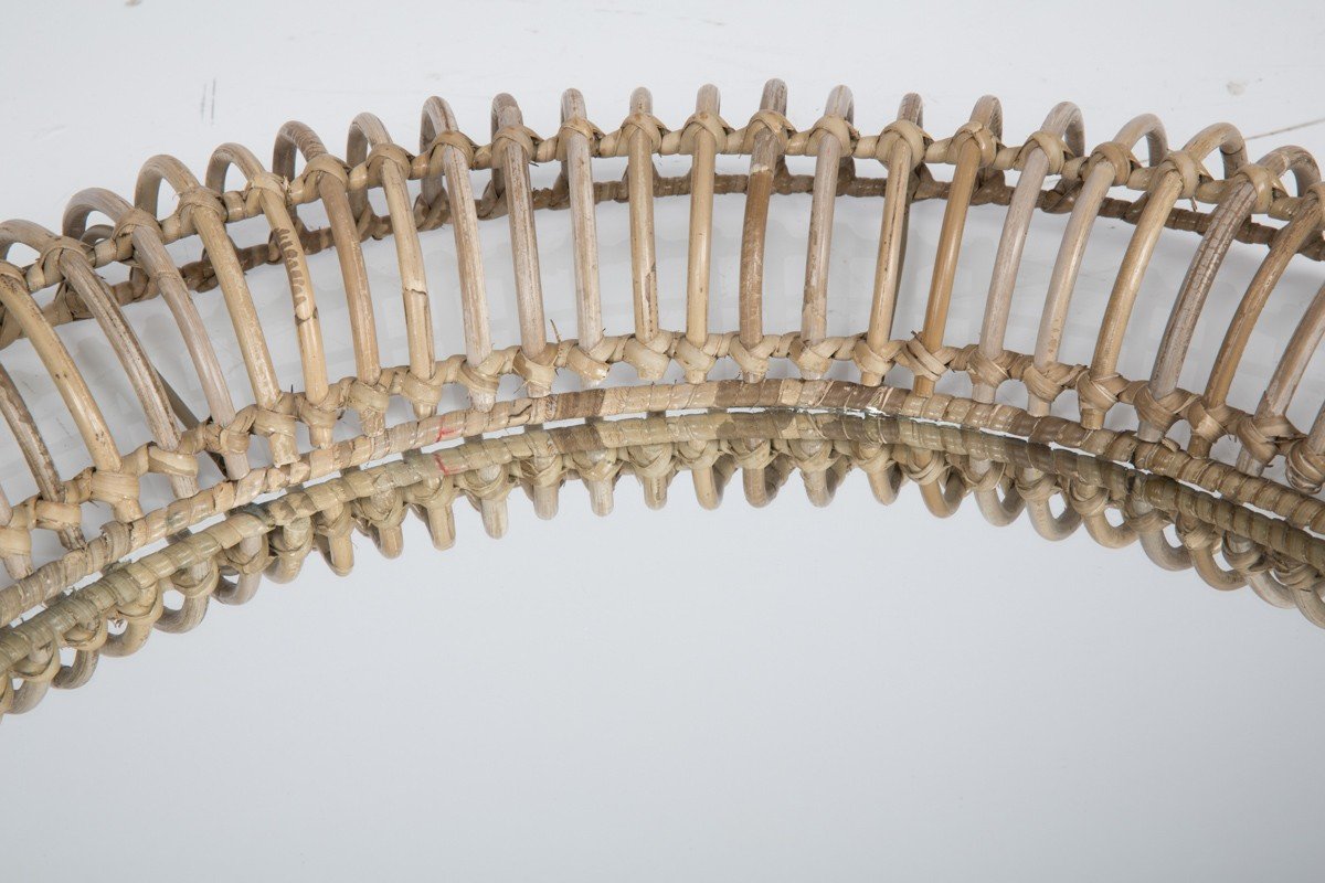 Pluto Iron Frame Rattan Round Mirror-Living-Home & Giftware-Default Title---abc