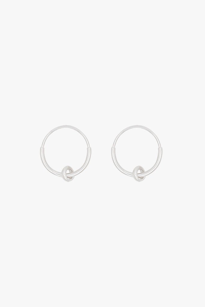 Double hoop earring silver (15mm)-abc