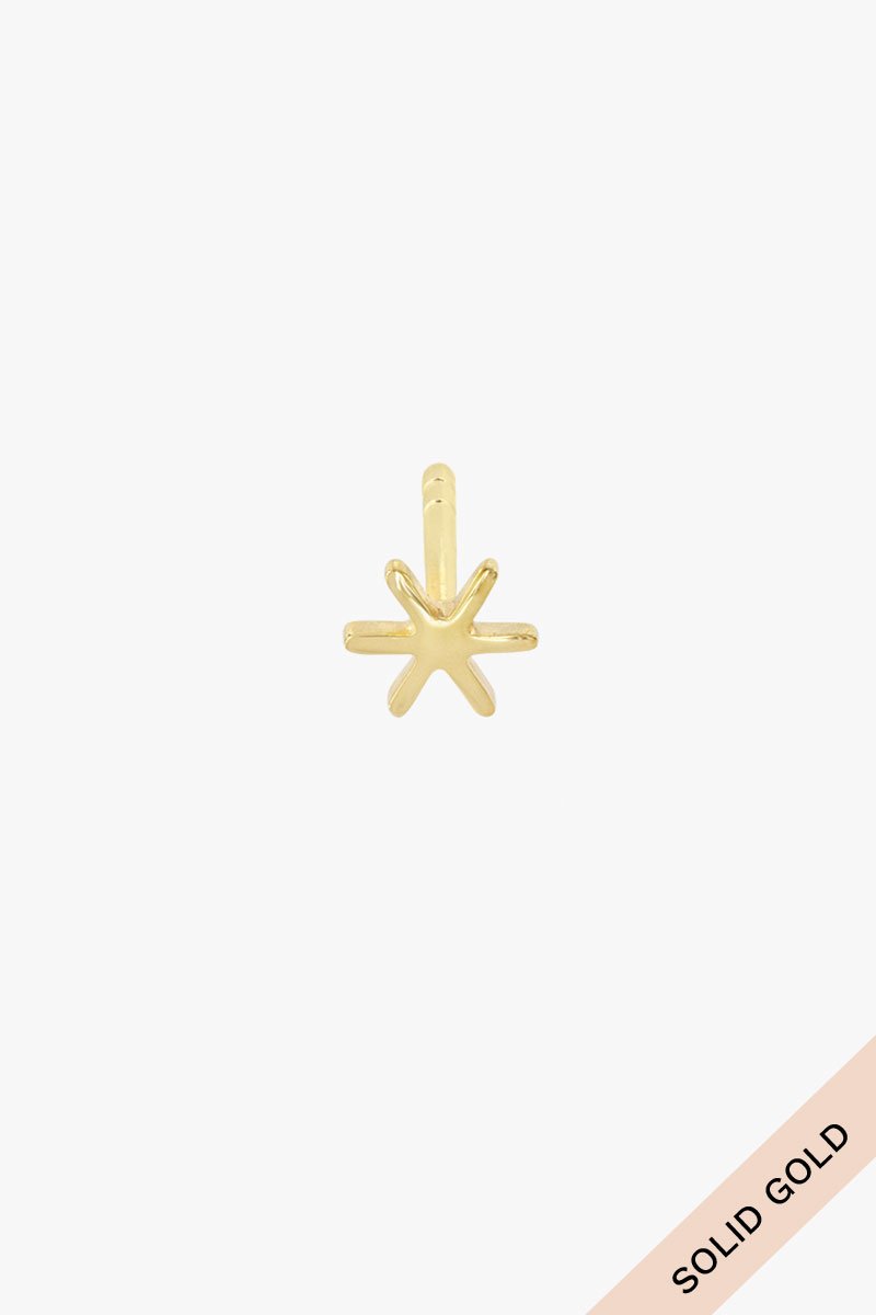 Flake stud solid gold-abc