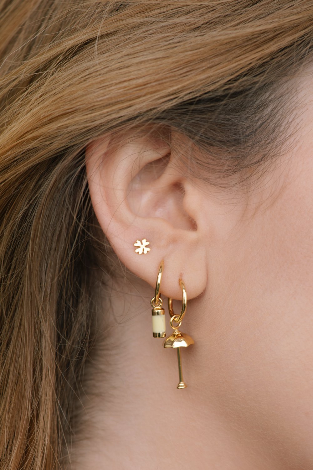 Clover club stud gold plated-abc