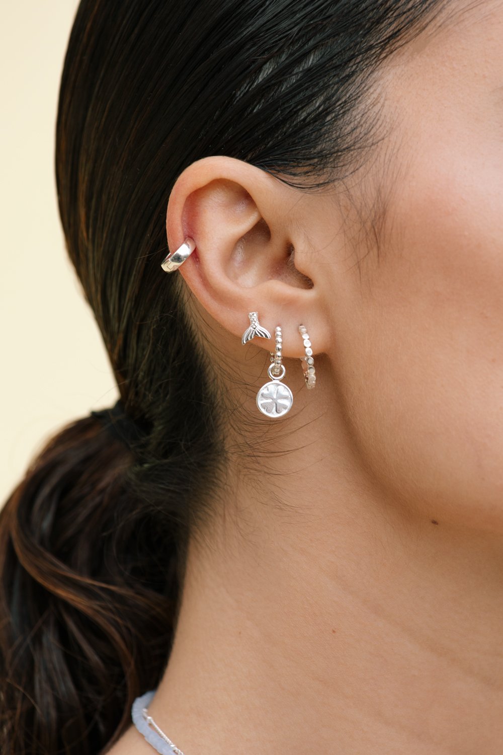 Mermaid stud silver-abc