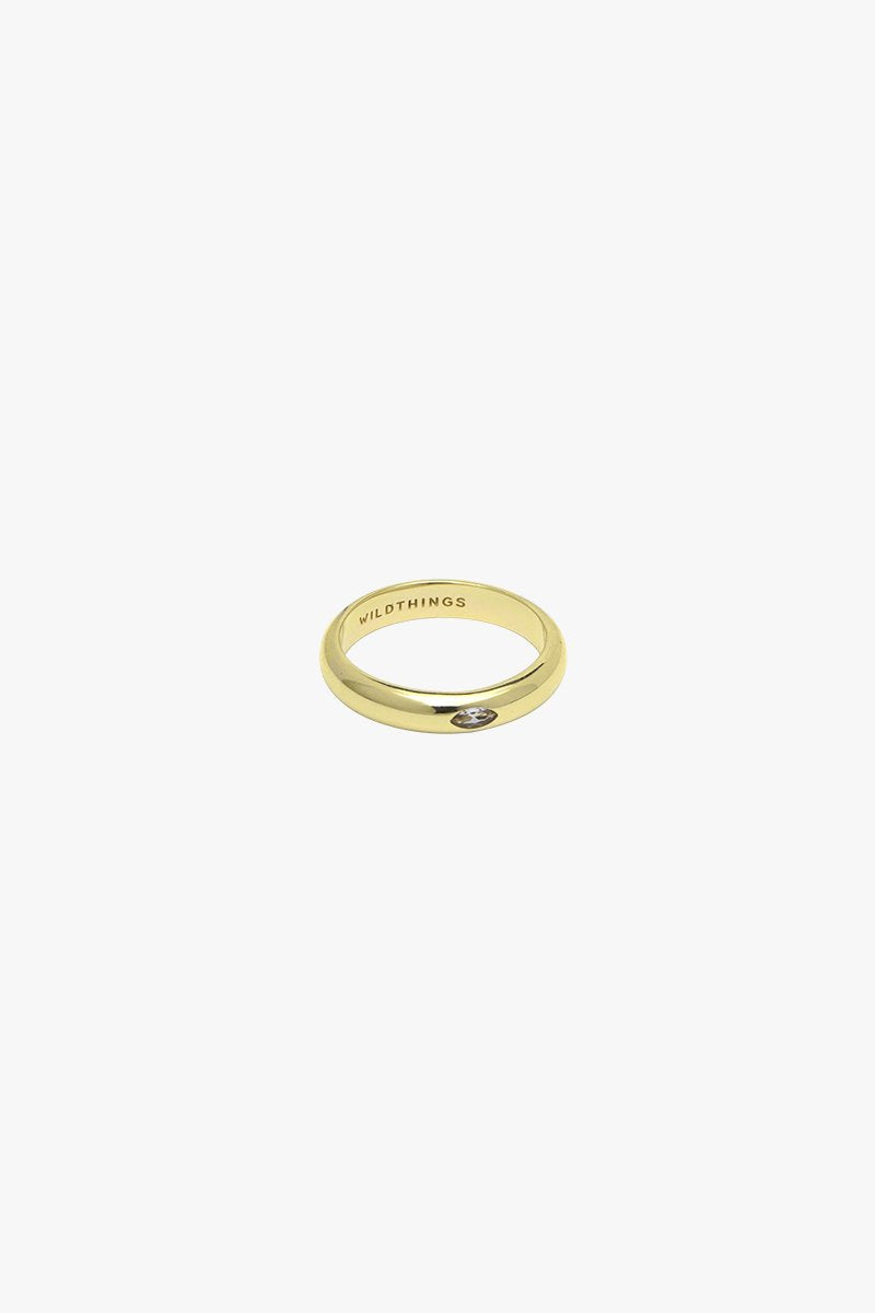 Diamond Pebble ring gold plated-abc