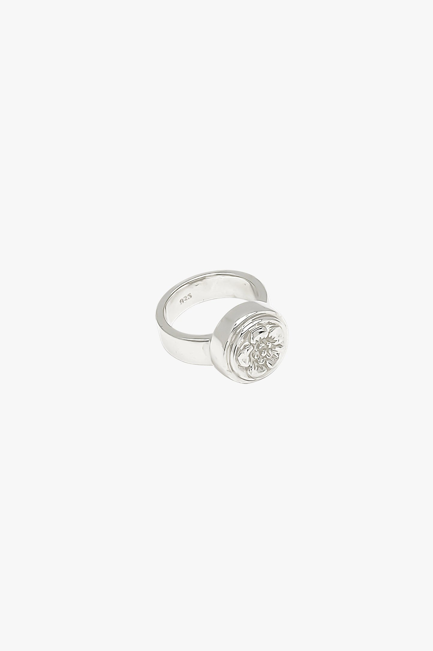 Flower pinky ring silver-abc