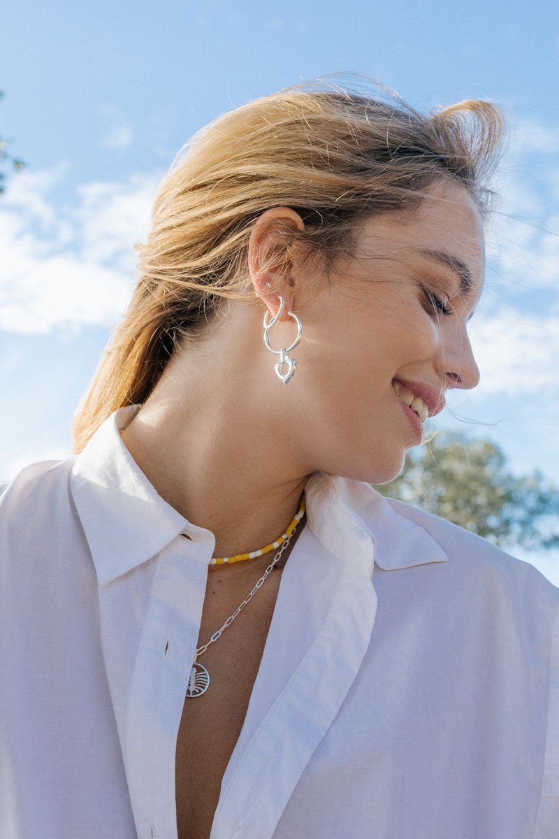 Paint palette stud silver-abc