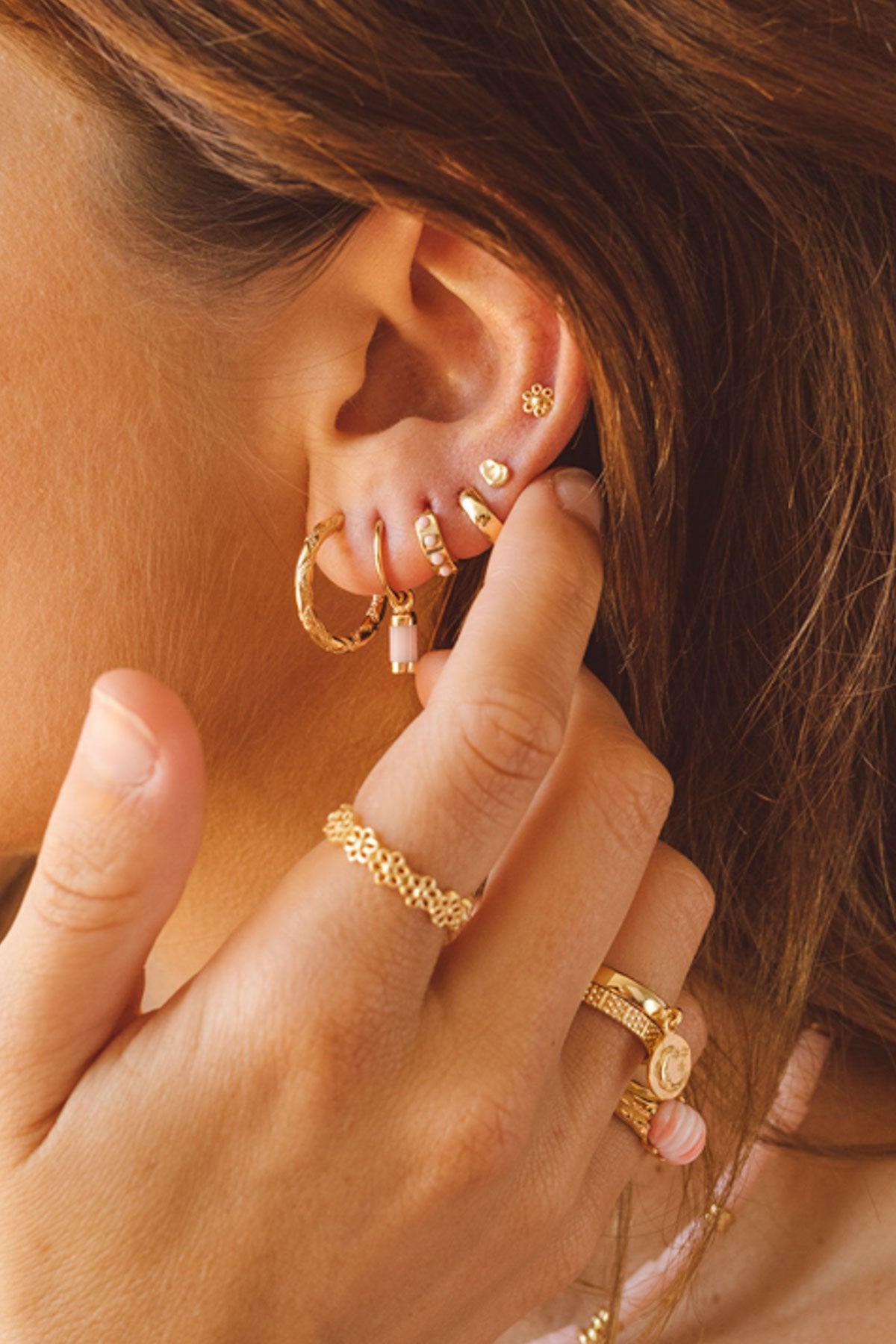 Cloud stud gold plated-abc