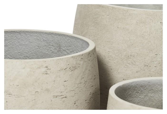 Set of Three Plain Cement Pots - Grey Washed-Accessories-Home & Giftware-Default Title---abc
