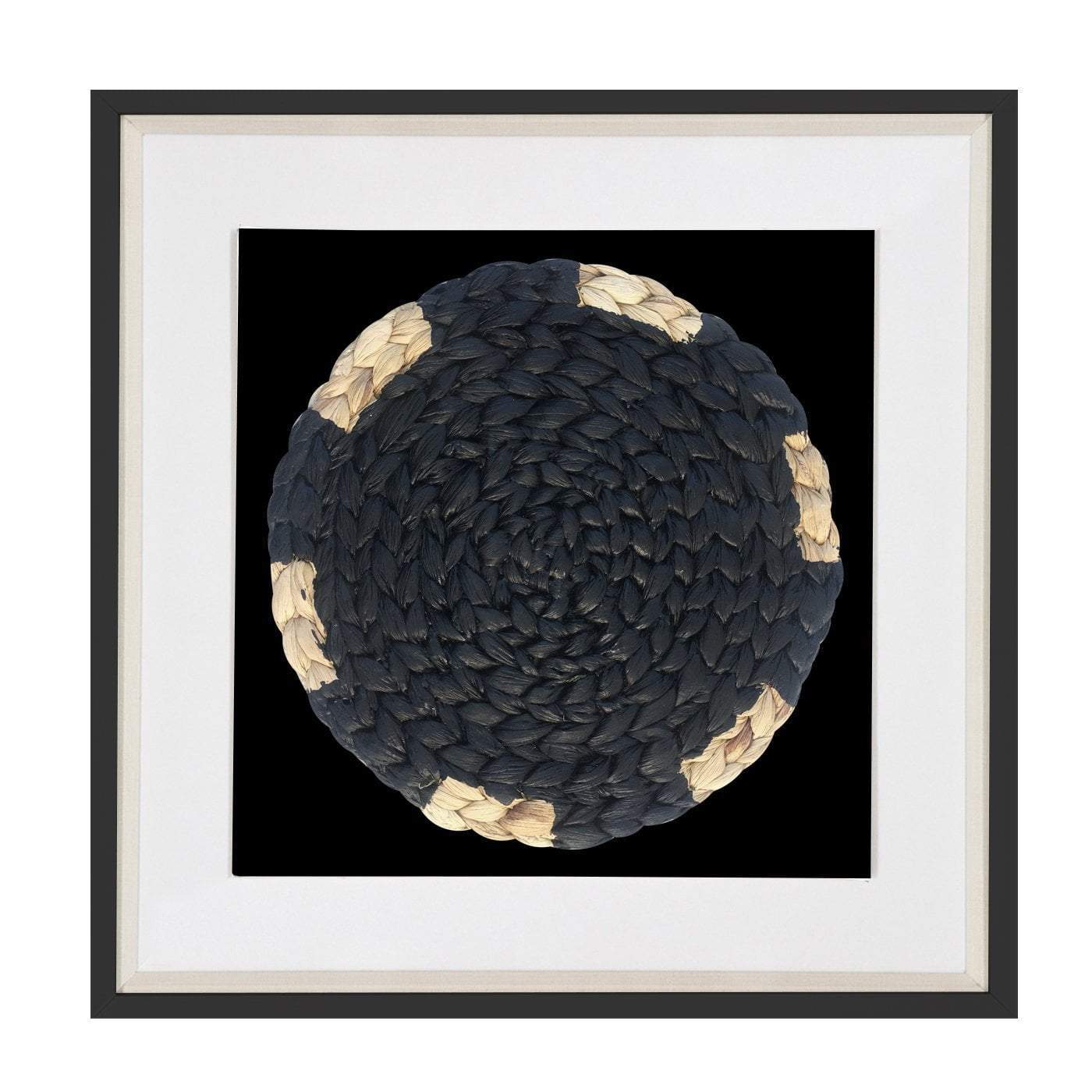 Place Mat Black on Black Artwork 52 x 52 cm-Accessories-Bandhini Homewear Design-Black-25 x 25--abc