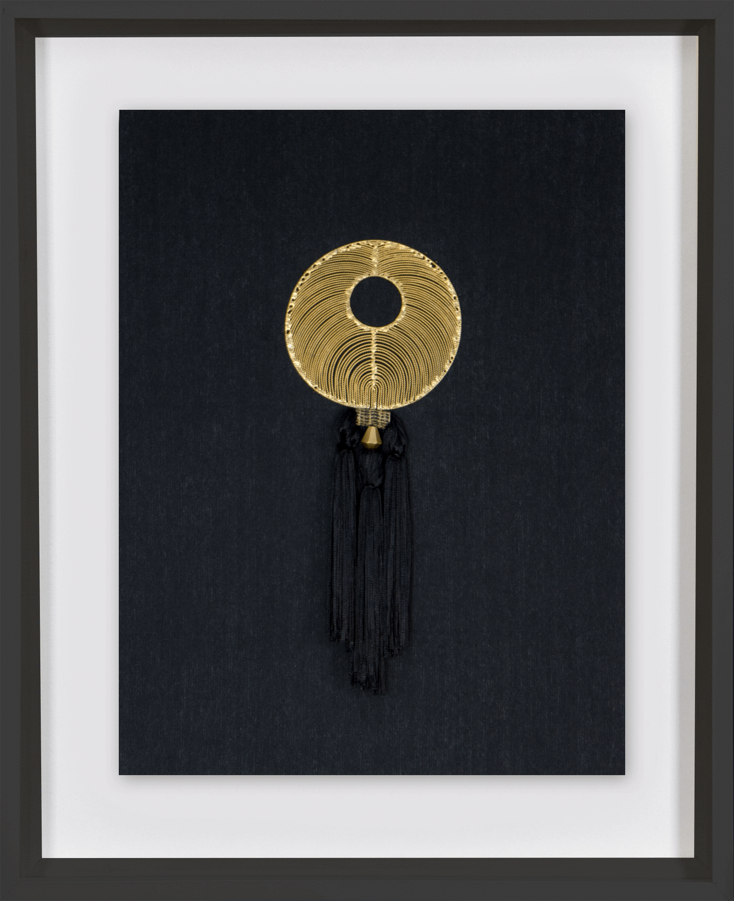 Tassel Gold On Black Artwork 67 x 85 cm-Accessories-Bandhini Homewear Design-Black-67 x 85--abc