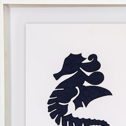 Sea Horse Navy Artwork 67 x 85 cm-Accessories-Bandhini Homewear Design-Navy-67 x 85 cm--abc